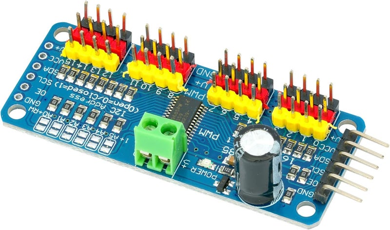 MTDELE 2Pcs PCA9685 16 Channel 12-bit PWM Servo Motor Controller IIC Interface Module Compatible with for Raspberry Pi Arduno Robotics DIY - Image 5